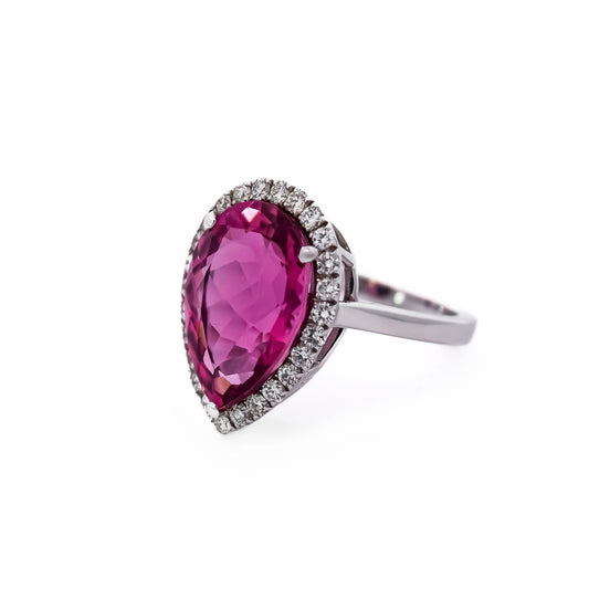 Pear Shape Pink Tourmaline Ring by Ashna Mehta