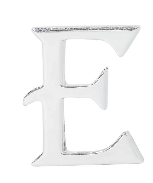 Alphabet 'E' Bag Bijoux Plain 18K White Gold