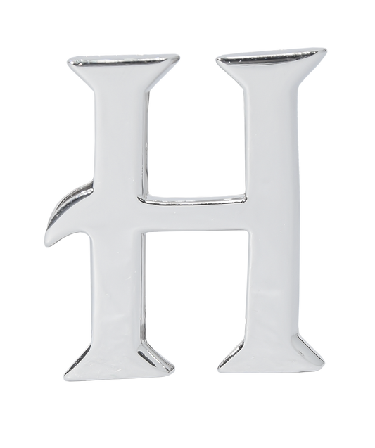 Alphabet 'H' Bag Bijoux Plain 18K White Gold