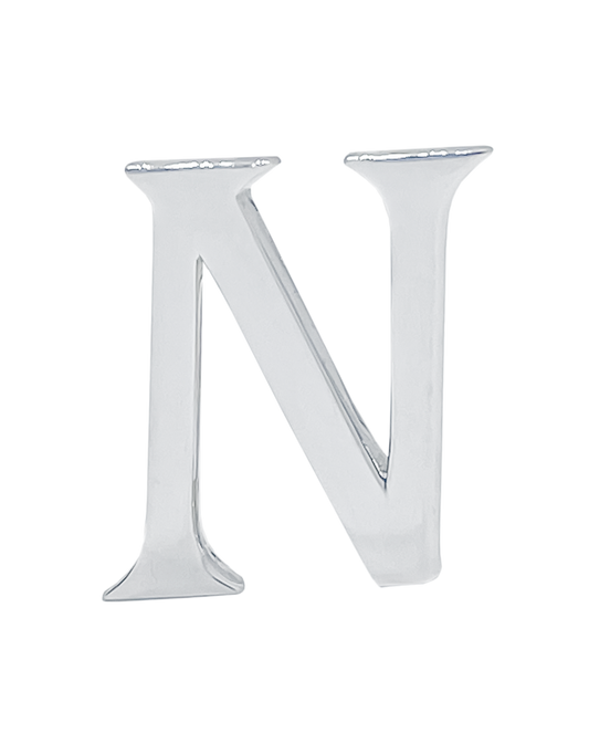 Alphabet 'N' Bag Bijoux Plain 18K White Gold