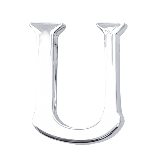 Alphabet 'U' Bag Bijoux Plain 18K White Gold