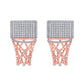 Basketball Hoop Earrings – Full Diamond Backboard – Rose Gold