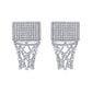 Basketball Hoop Earrings – Full Diamond Backboard – White Gold