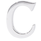 Alphabet 'C' Bag Bijoux Plain 18K White Gold