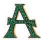 Alphabet Customized Bag Bijoux with Natural Emeralds