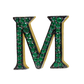 Alphabet Customized Bag Bijoux with Natural Emeralds