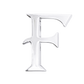Alphabet 'F' Bag Bijoux Plain 18K White Gold