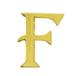 Alphabet 'F' Bag Bijoux Plain 18K Yellow Gold