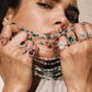 Ruby Beads and Natural Rosecut Diamonds Chain by Ashna Mehta
