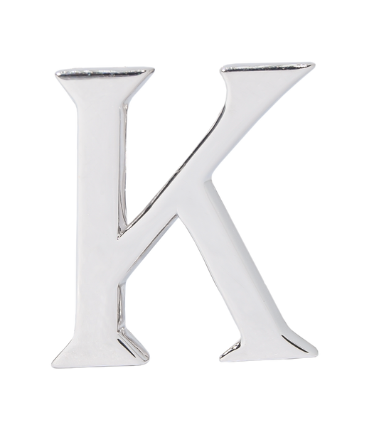 Alphabet 'K' Bag Bijoux Plain 18K White Gold