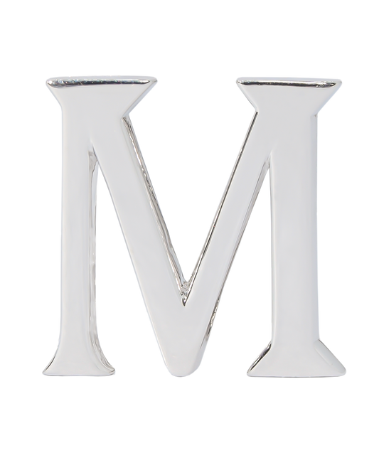 Alphabet 'M' Bag Bijoux Plain 18K White Gold