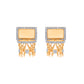 Basketball Mini Hoop Earrings – Border Diamond Backboard – Yellow Gold