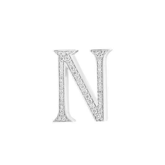 Alphabet 'N' Bag Bijoux with Natural Diamonds