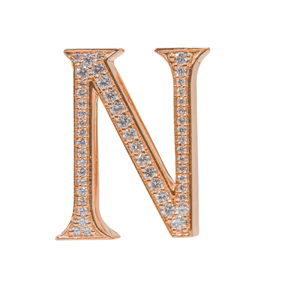 Alphabet 'N' Bag Bijoux with Natural Diamonds