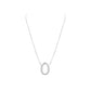 Silver necklace with a heart-shaped pendant on a white background