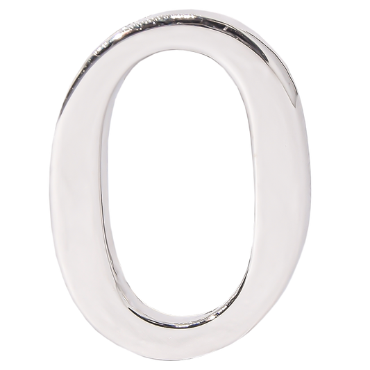 Alphabet 'O' Bag Bijoux Plain 18K White Gold