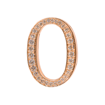 Alphabet 'O' Bag Bijoux with Natural Diamonds