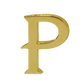 Alphabet 'P' Bag Bijoux Plain 18K Yellow Gold