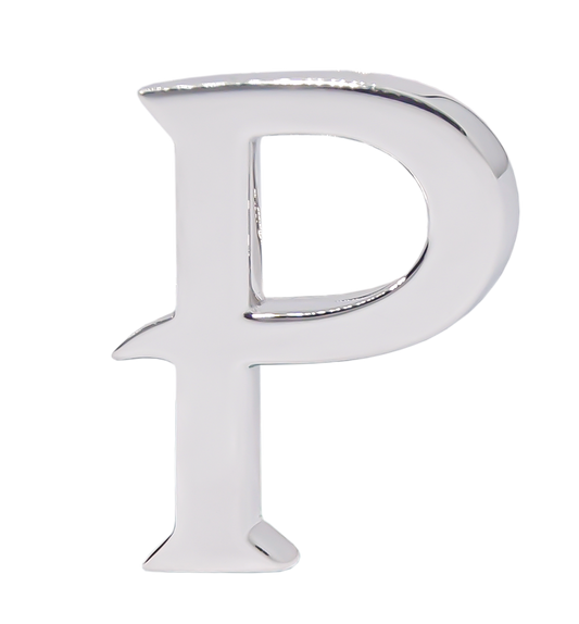 Alphabet 'P' Bag Bijoux Plain 18K White Gold