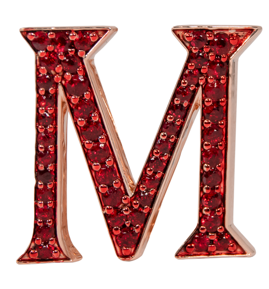 Alphabet Customized Bag Bijoux with Natural Ruby