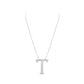 Necklace with a letter 'T' pendant on a white background