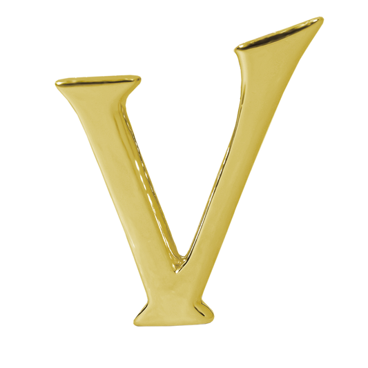 Alphabet 'V' Bag Bijoux Plain 18K Yellow Gold