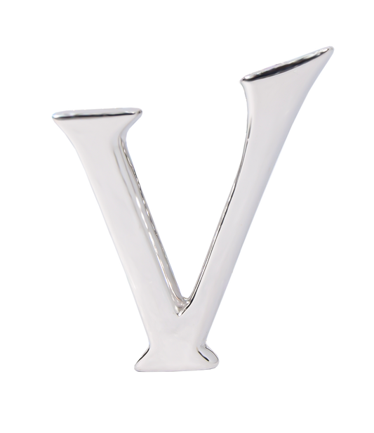 Alphabet 'V' Bag Bijoux Plain 18K White Gold