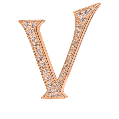 Alphabet 'V' Bag Bijoux with Natural Diamonds