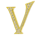 Alphabet 'V' Bag Bijoux with Natural Diamonds