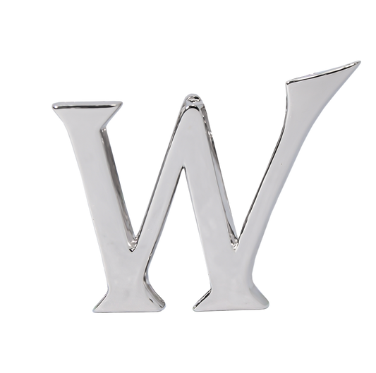 Alphabet 'W' Bag Bijoux Plain 18K White Gold