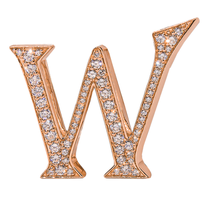 Alphabet 'W' Bag Bijoux with Natural Diamonds