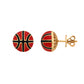 Basketball Stud Earrings — Gold & Enamel